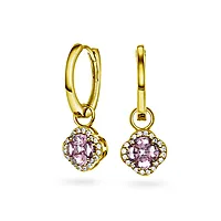 Pan Jewelry, Ivy øreringer i forgylt 925 sølv med rosa zirkonia