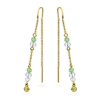 Fairy øredobber i 925 forgylt sølv med grønn zirkonia