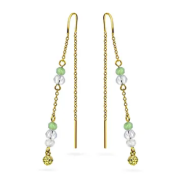 Fairy øredobber i 925 forgylt sølv med grønn zirkonia