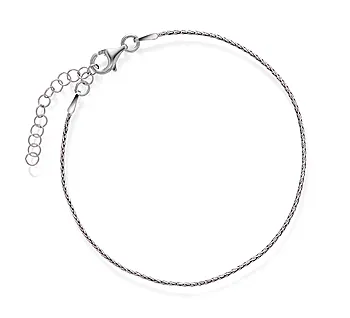 Hvete armbånd i 925 rhodinert sølv, 19 cm