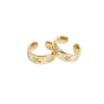 Twinkle ear cuffs i forgylt med stjerne