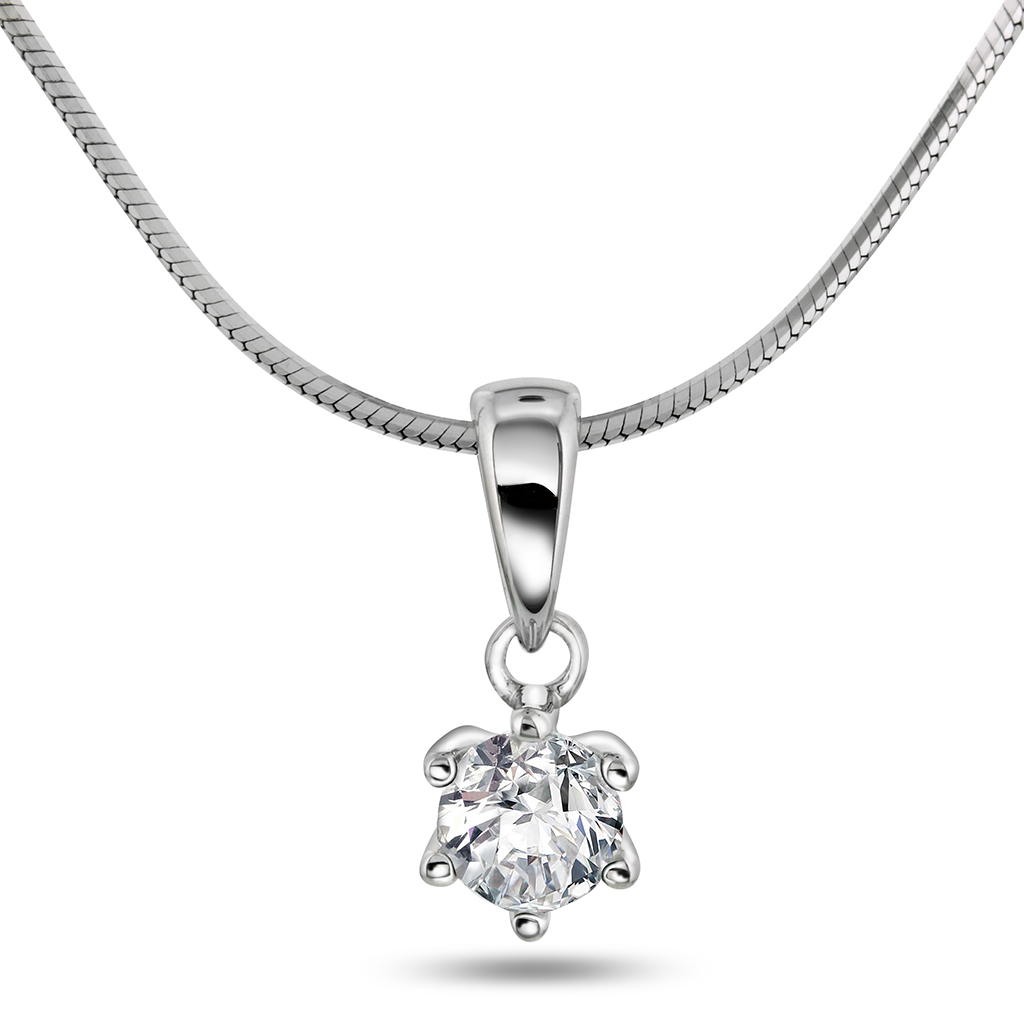 Pan Jewelry, Ingrid enstensanheng i 585 hvitt gull 0,30 ct