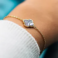 Bilde nummer 5 av Kløver armbånd i 925 sølv med abalone