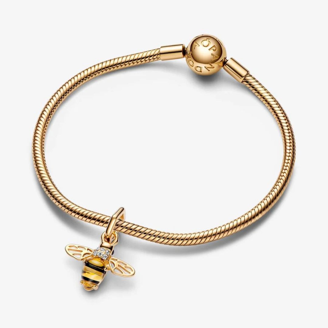 Bilde nummer 3 av Pandora Moments, Charms i 925 forgylt sølv med bie