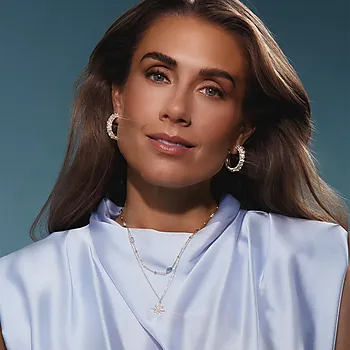 Bilde nummer 2 av Blue Sky kjede i forgylt med perler