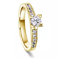 Moments by Pan Jewelry, Diamantring Admire i 585 gult gull 0,55 CT | 3 mm bredde