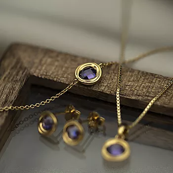 Bilde nummer 3 av Pan Jewelry, Armbånd i forgylt 925 sølv med ametyst