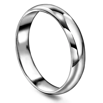 Giftering i 585 hvitt gull | 4 mm bredde