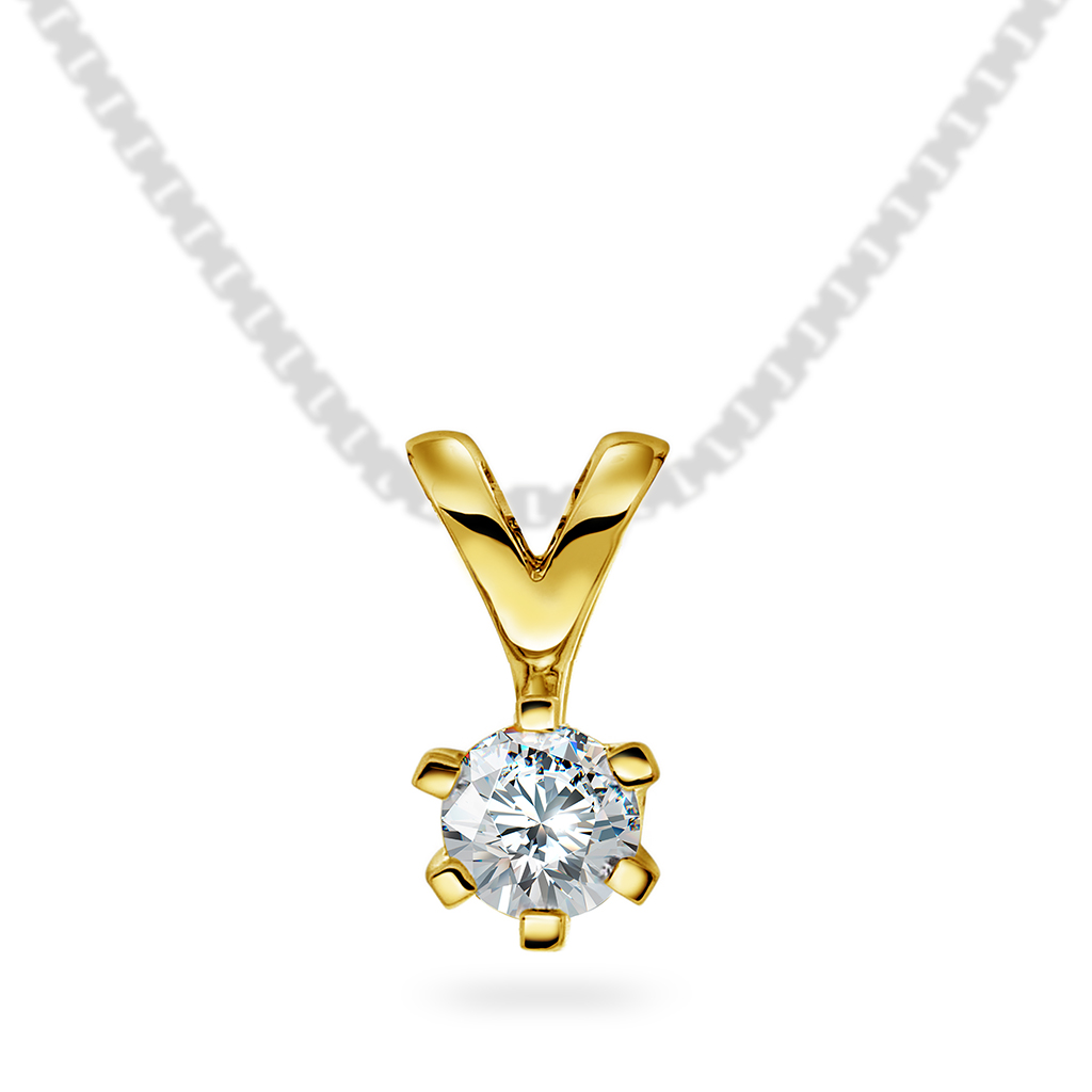 Olivia anheng i 585 gult gull med diamant 0,30 ct