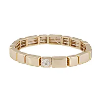 Brick armbånd i forgylt messing med strikk