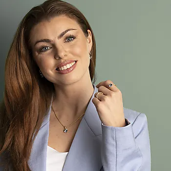 Bilde nummer 4 av Pan Jewelry Drops, Ring i 585 gult gull med syntetisk Akvamarin