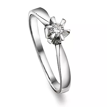 Pan Jewelry, Isabella enstensring i 585 hvitt gull 0,15 ct