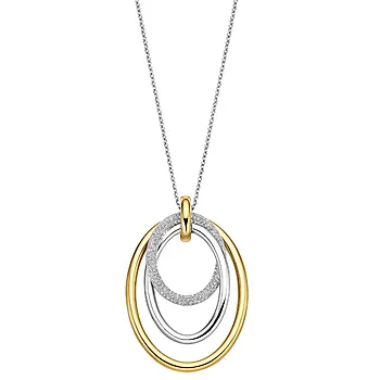 Smykke i 925 forgylt sølv med zirkonia