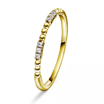 Pan Jewelry, Ring i 925 forgylt sølv med zirkonia