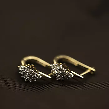 Bilde nummer 3 av Pan Jewelry, Øreringer i 585 gult gull med diamanter 0,33 ct
