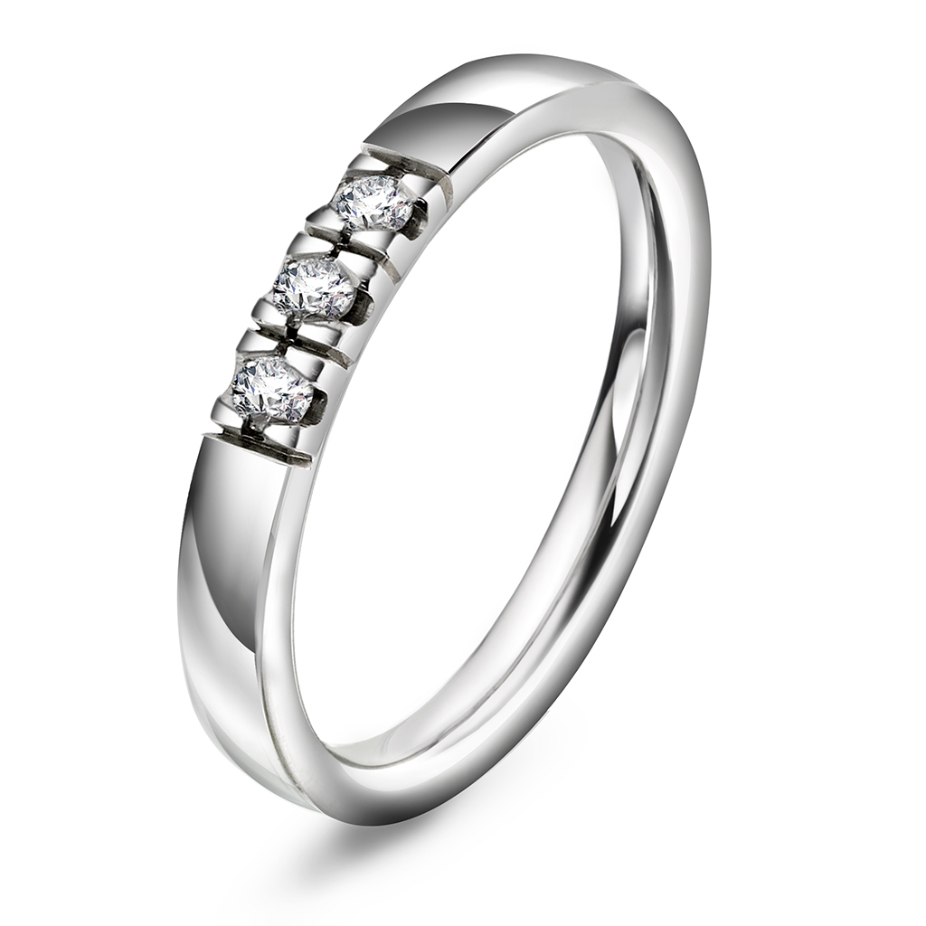 Pan Jewelry, Lady alliansering i 585 gull med diamanter 0,21 ct TWSI