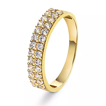 Pan Jewelry, Ring i 585 gult gull med zirkonia