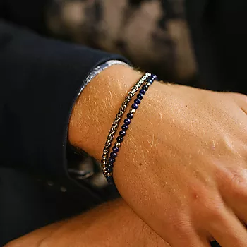 Bilde nummer 2 av Alexander, Armbånd i stål med blå stener