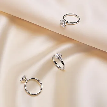 Bilde nummer 4 av Princess LAB diamantring i 585 hvitt gull 0,95 ct
