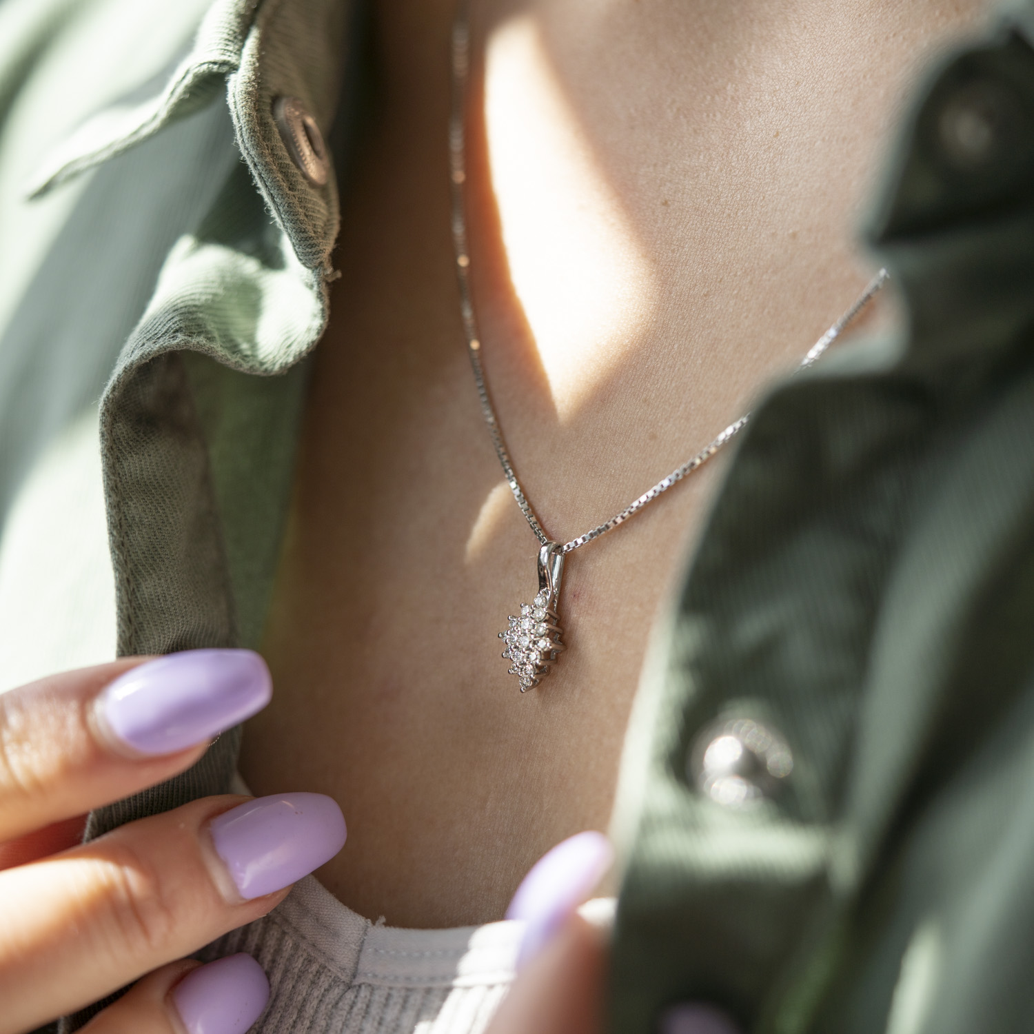 Bilde nummer 2 av Pan Jewelry, Anheng i 585 hvitt gull med diamanter 0,33 ct