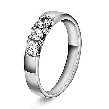 Sonja alliansering i 585 hvitt gull med 0,30 ct TWVS