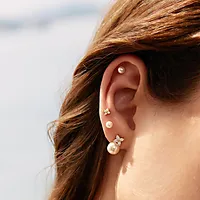 Bilde nummer 2 av Øredobber i 925 forgylt sølv med skjellperler