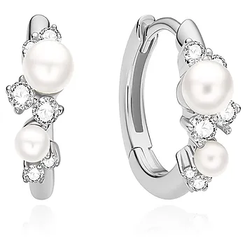 Øreringer i 925 sølv med skjellperler