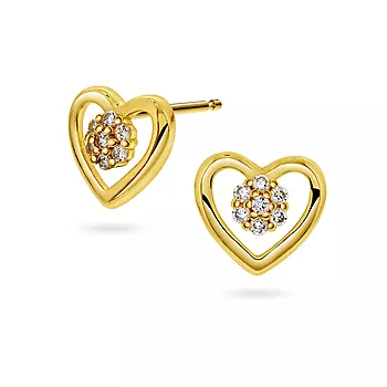 Pan Jewelry, Øredobber i forgylt 925 sølv med zirkonia