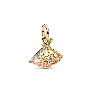 Bilde nummer 4 av Disney charms i forgylt med Mulan vifte