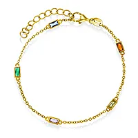 Pan Jewelry, Armbånd i 925 forgylt sølv med små fargede zirkonia