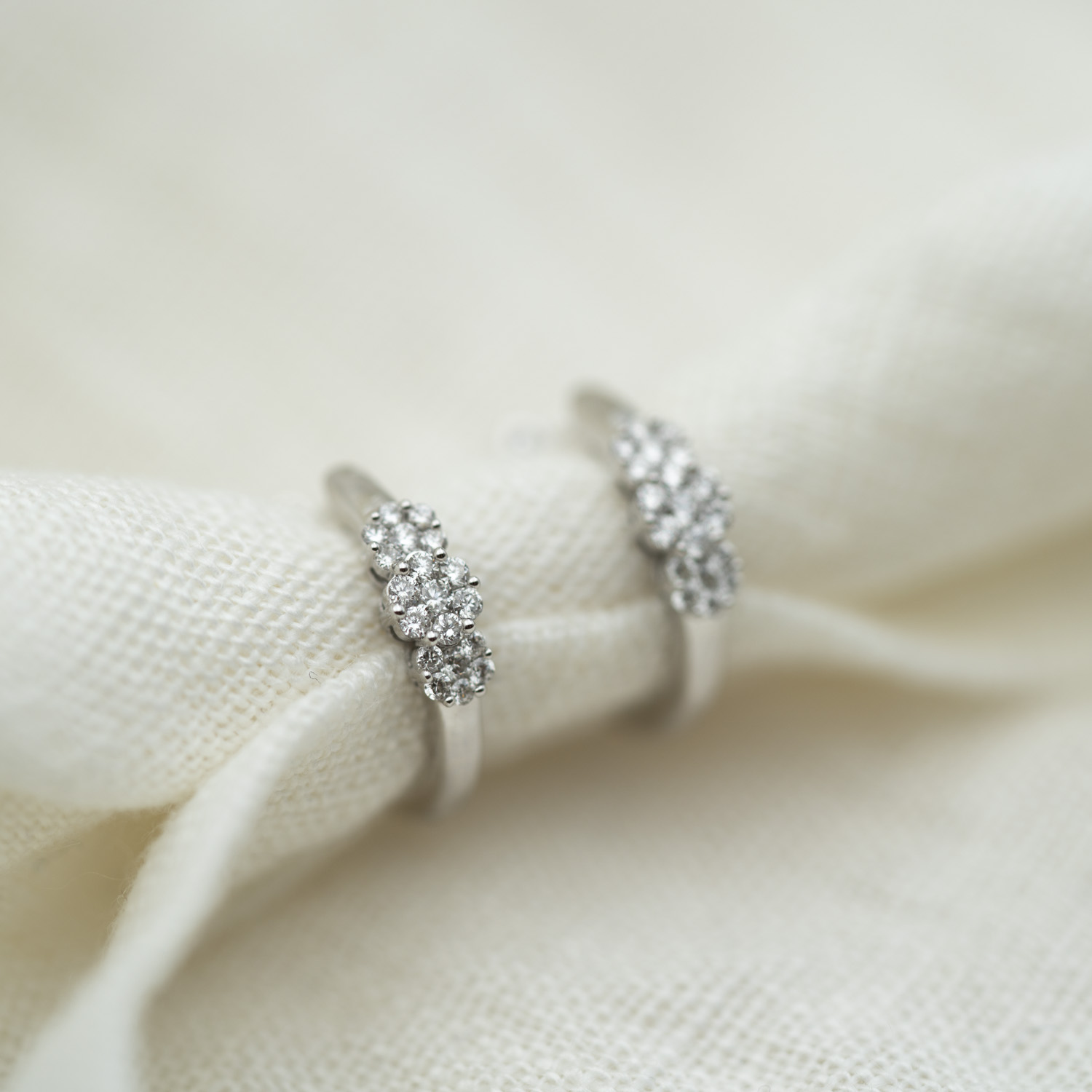 Bilde nummer 3 av Pan Jewelry, Øreringer i 585 hvitt gull med diamanter 0,33 ct