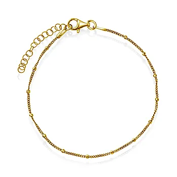 Pan Jewelry, Panser armbånd i 925 forgylt sølv med kuler, 19 cm