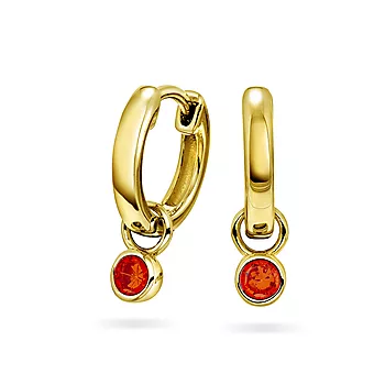 Pan Jewelry, Øreringer i 925 forgylt sølv med orange zirkonia