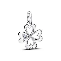 Charms i 925 sølv med firkløver