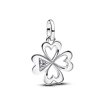 Charms i 925 sølv med firkløver