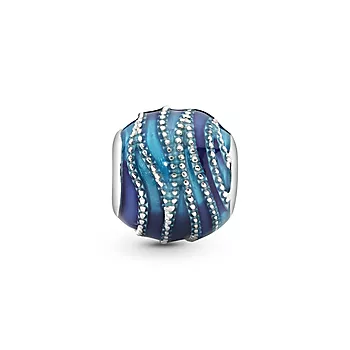 Pandora Moments, Charm i 925 sølv med blå virvler
