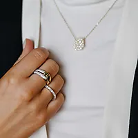 Bilde nummer 3 av Ring i 925 flerfarget sølv med zirkonia