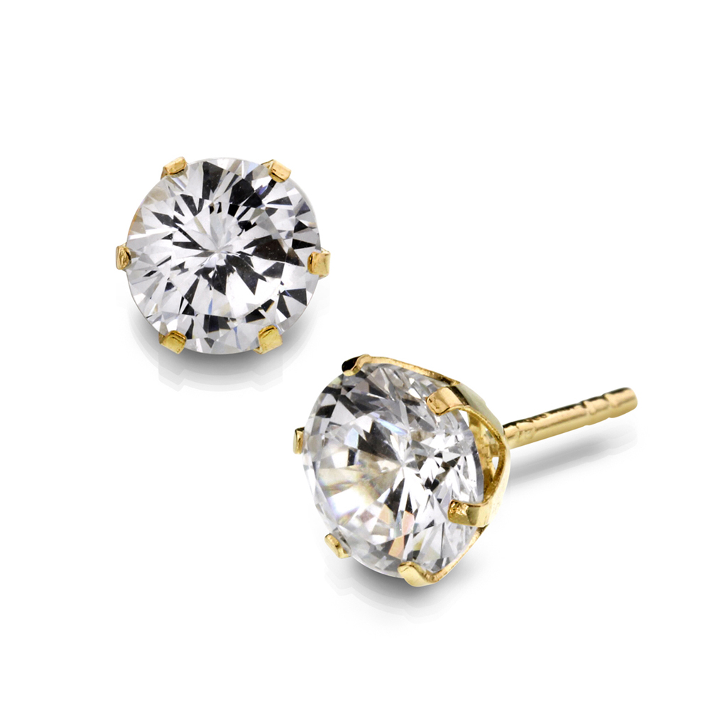 Pan Jewelry, Øredobber i 585 gult gull med zirkonia