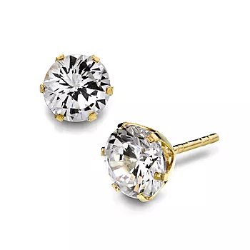 Pan Jewelry, Øredobber i 585 gult gull med zirkonia