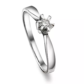 Pan Jewelry, Isabella enstensring i 585 hvitt gull 0,10 ct