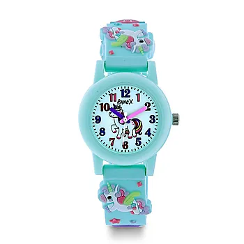Barneklokke med turkis rem og unicorn