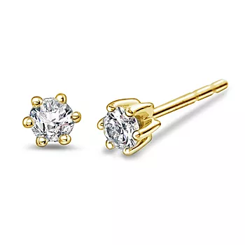 Pan Jewelry, Ingrid enstensøredobber i 585 gult gull 0,20 ct