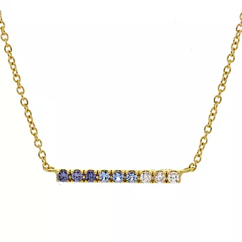 Janne Formoe by Pan Jewelry, Smykke i forgylt sølv med blå og hvite zirkonia