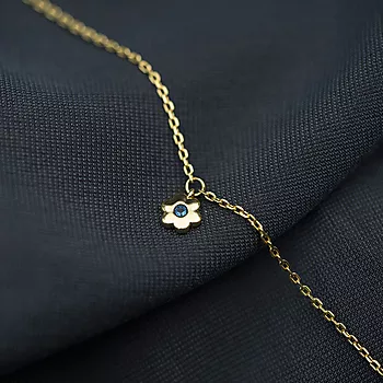 Bilde nummer 3 av Pan Jewelry, Ankelkjede til barn i forgylt 925 sølv med blomst