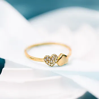 Bilde nummer 4 av Twinkle hearts ring i 925 forgylt sølv