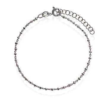 Pan Jewelry, Armbånd i rhodinert 925 sølv med kuler, 19 cm