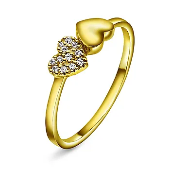 Twinkle hearts ring i 925 forgylt sølv