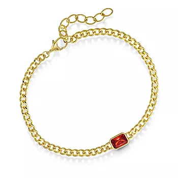 Pan Jewelry, Armbånd i forgylt 925 sølv med orange zirkonia