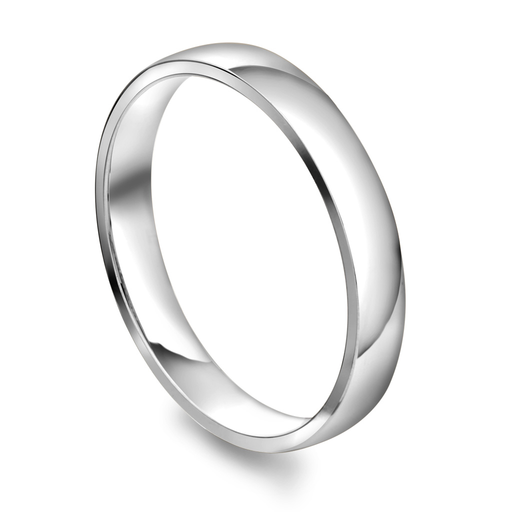 Giftering i 585 hvitt gull | 3,5 mm bredde