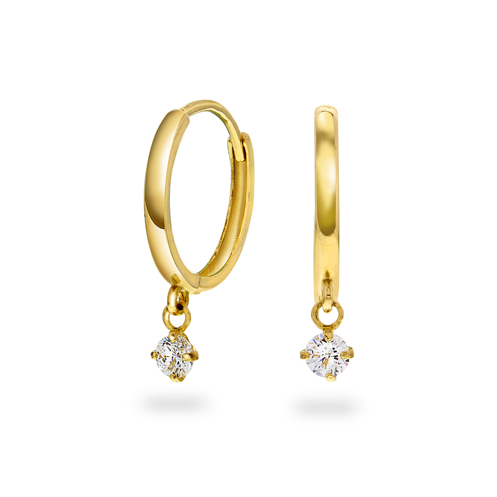Pan Jewelry, Øreringer i 585 gult gull med zirkonia